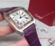 2017 Cartier Santos 100 SS White Face Purple Leather Band 36mm Watch (3)_th.jpg